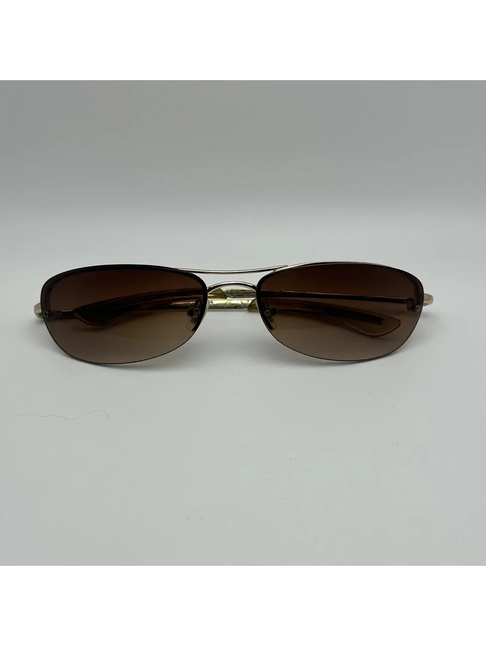 Fossil Men's Rimless Aviator Sunglasses with Brown Gradient Lenses